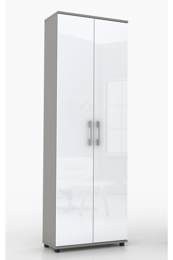 Regał  szafa biurowa G 60 2d Szary połysk 60 cm